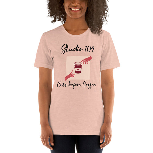 Studio 104 "Cuts before coffee". Short-Sleeve Unisex T-Shirt